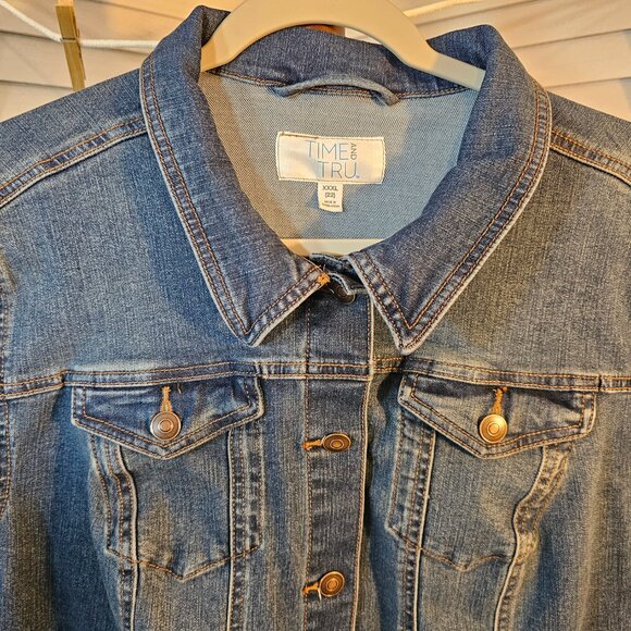 Time and Tru Classic Blue Denim Jacket Plus Size XXXL (22) - Picture 4 of 7
